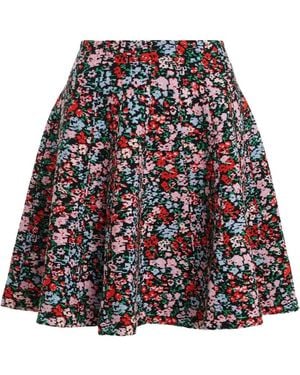 Essentiel Antwerp Falda Corta Acampanada Con Motivo Floral En Jacquard - Rojo