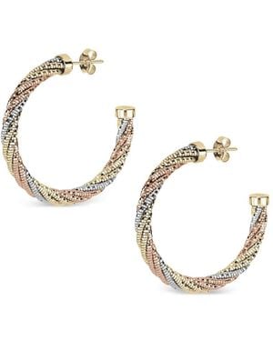Desmo Spring Twist Hoop Earrings - Metallic