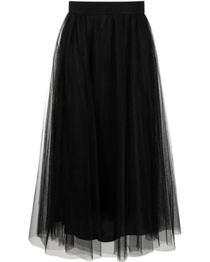 Zimmermann Falda midi con cintura alta - Negro