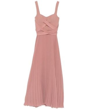 Patrizia Pepe Pleated Criss-Cross Maxi Dress - Pink
