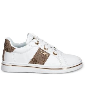 Guess Stripe-Detail Trainers - White