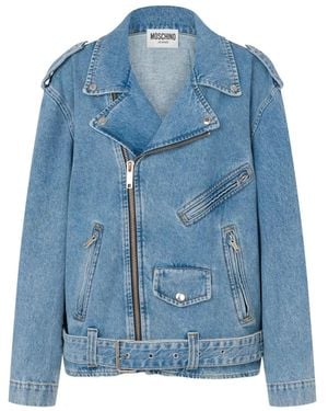 Moschino Belted Zip Jacket - Blue