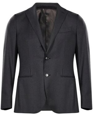 Caruso Single-Breasted Pressed-Crease Suit - Black