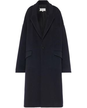 Maison Margiela Pocket Single-Breasted Coat - Blue