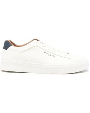 Bugatti Logo-Print Lace-Up Trainers - White