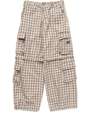 ERL Plaid Cargo Track Trousers - Blue