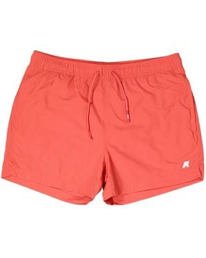 K-Way Hazel Logo-Patch Swim Shorts - Red
