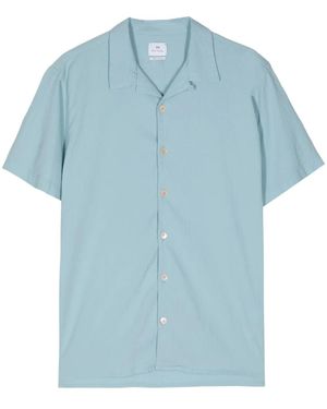 Paul Smith Short-Sleeved Organic Cotton Shirt - Blue