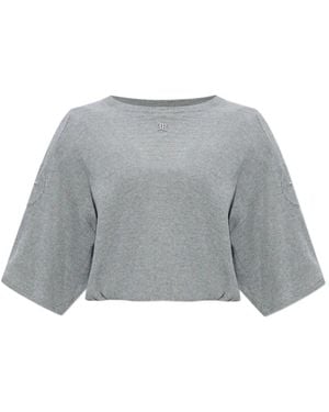MISBHV Knitted Cropped T-Shirt - Grey