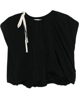 Tela Sibilla Tie-Neck T-Shirt - Black