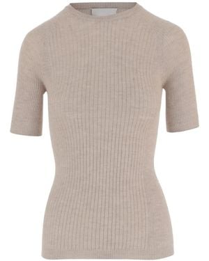 Sa Su Phi Short-Sleeved Ribbed T-Shirt - Grey