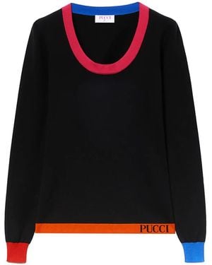 PUCCI カラーブロック セーター - ブラック
