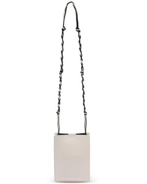 Jil Sander Small Tangle Hand-Knotted Cross Body Bag - White