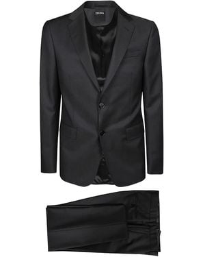 ZEGNA Two-Button Wool Suit - Black