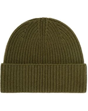 Bompard Ribbed-Knit Beanie Hat - Green