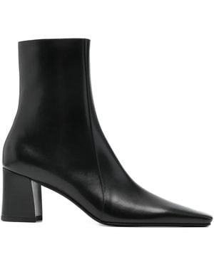 Saint Laurent Square-Toe Block-Heel Boot - Black