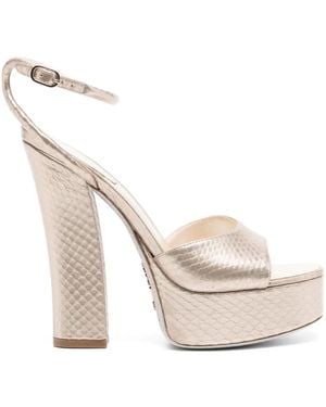 Rene Caovilla 140Mm Ayersilk-Shadow Strass Sandals - White