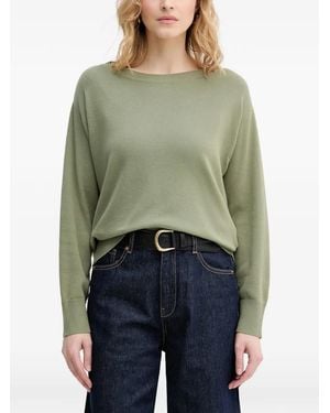Benetton Jersey Con Ribete De Canalé - Verde