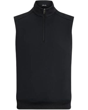 Ralph Lauren Half-Zip Sleeveless Vest - Black