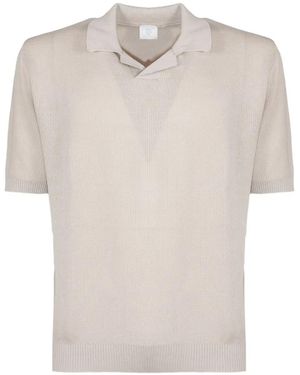 Eleventy Short-Sleeve Polo Jumper - White