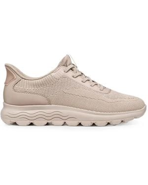 Geox Spherica Knit Lace-Up Sneakers - Natural