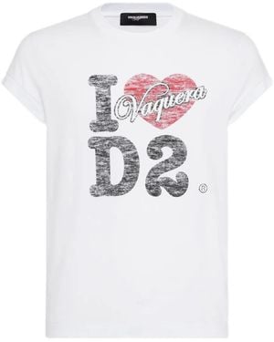 DSquared² T-Shirt Mit Grafischem Logo - Weiß