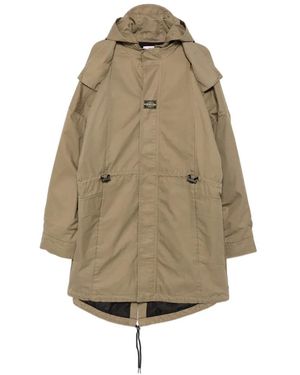 Martine Rose Hooded Drawstring-Waist Coat - Natural