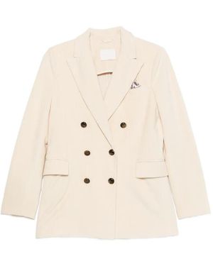 Circolo 1901 Double-Breasted Corduroy Blazer - Natural