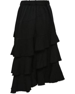 COMME DES GARÇON BLACK Gelaagde Midi-Rok - Zwart
