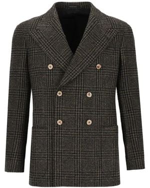 Gabriele Pasini Prince Of Wales Double-Breasted Blazer - Black