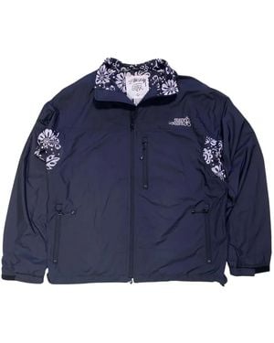 Stussy Floral-Detail Jacket - Blue