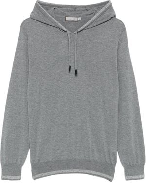 Canali Hoodie Met Contrasterende Afwerking - Grijs