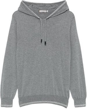 Canali Hoodie Met Contrasterende Afwerking - Grijs