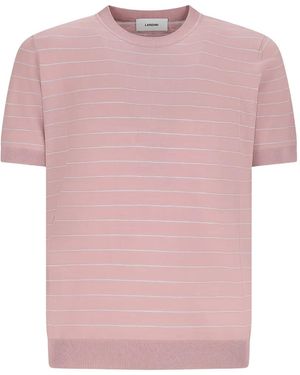 Lardini Striped Short-Sleeve T-Shirt - Pink