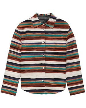 Loewe Striped Leather Jacket - Black
