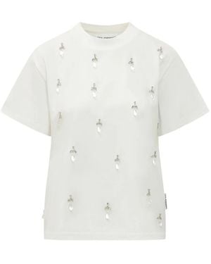 Des Phemmes Embellished Classic T-Shirt - White