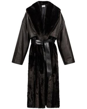 Magda Butrym Cappotto Con Inserti - Nero