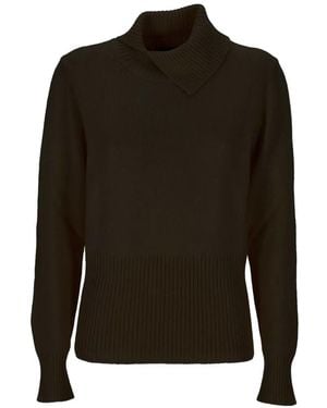 Gran Sasso Gerippter Rollkragenpullover - Schwarz