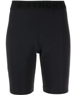 Givenchy Logo-Waistband Biker Shorts - Blue