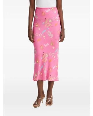 Never Fully Dressed Printed Midi Skirt - Pink