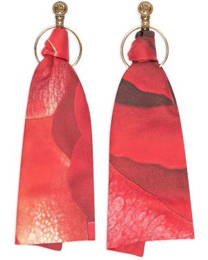 Roberto Cavalli Logo-Engraved Earrings - Red