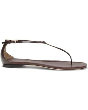 Francesco Russo Sandalen Mit T-Riemen - Braun