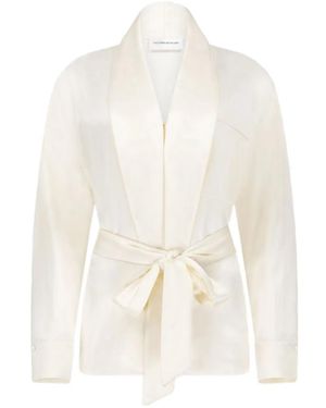 Victoria Beckham Alba Belted Blouse - White