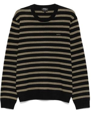 A.P.C. Striped Jumper - Black