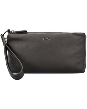 ZEGNA Clutch mit Reißverschluss - Grau