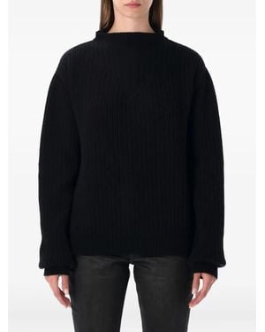 Rick Owens Gerippter Pullover - Schwarz