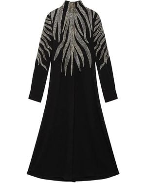 Maliparmi Beaded-Embellishment Midi Dress - Black