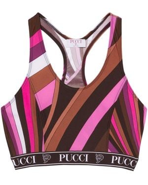 Emilio Pucci アブストラクトパターン クロップドトップ - ピンク