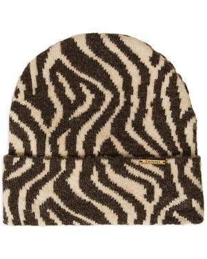 Twinset Animal-Print Beanie - Metallic
