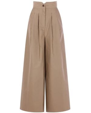Dusan Pleated Wide-Leg Trousers - Natural